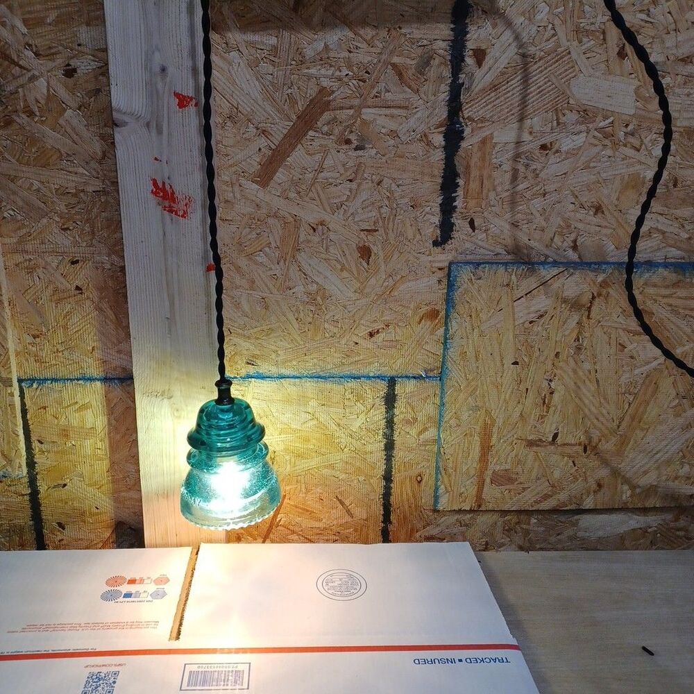 Vintage Glass Insulator Pendant Light Antique Industrial Hanging Lamp Steampunk